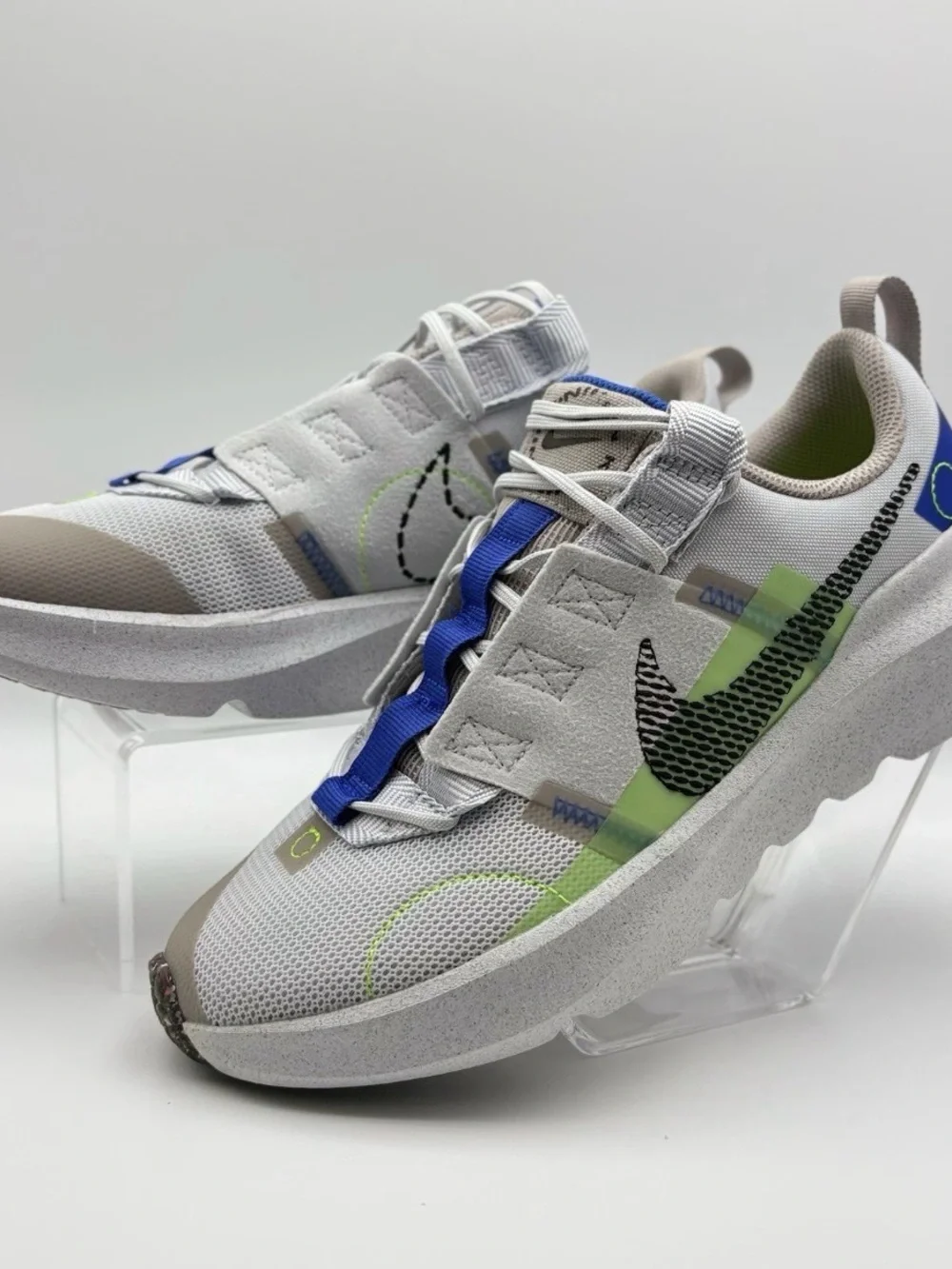 Nike Kids Sneakers - White, Green & Blue Accents